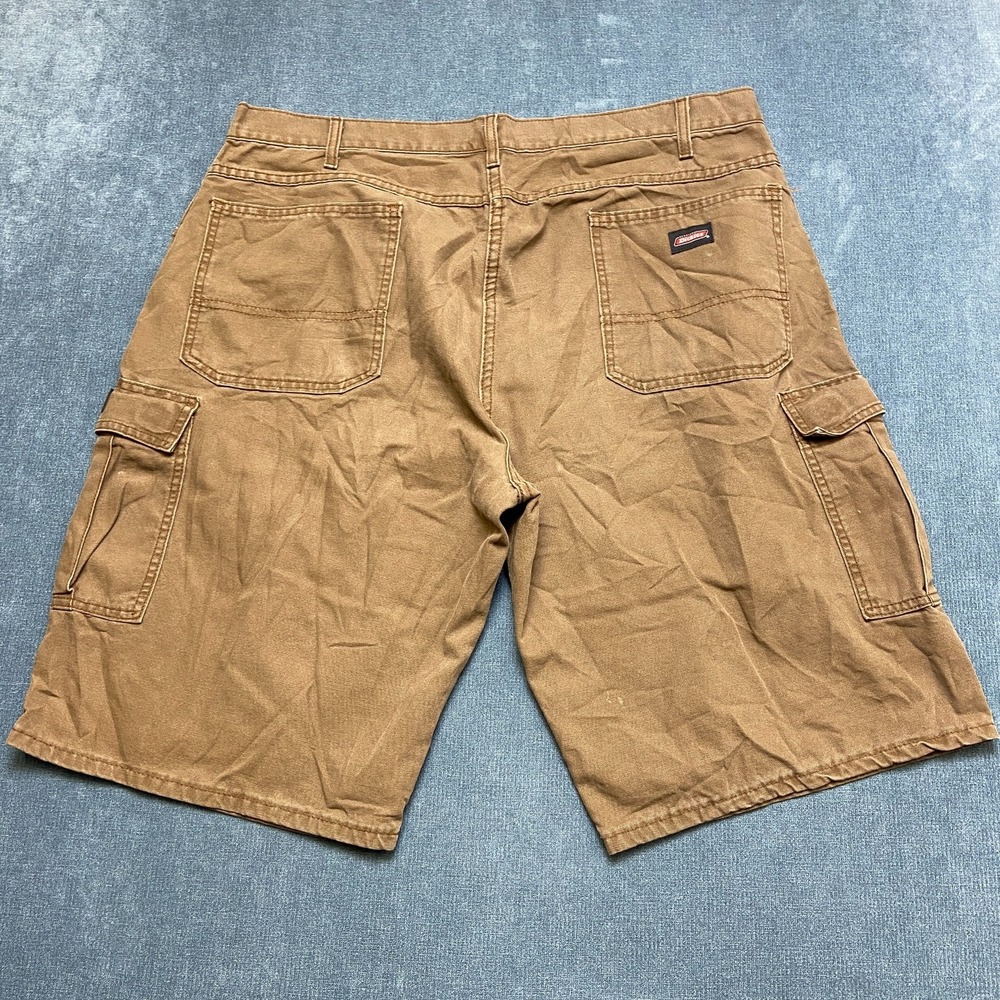 Dickies Cargo Shorts Mens 42 Brown Pockets Flat Front Relaxed Fit 12" Inseam